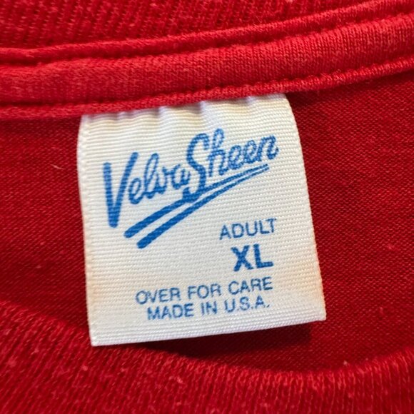 Vintage Hillsdale College Red Graphic Tee Velva Sheen Made in USA Size XL - Picture 5 of 8